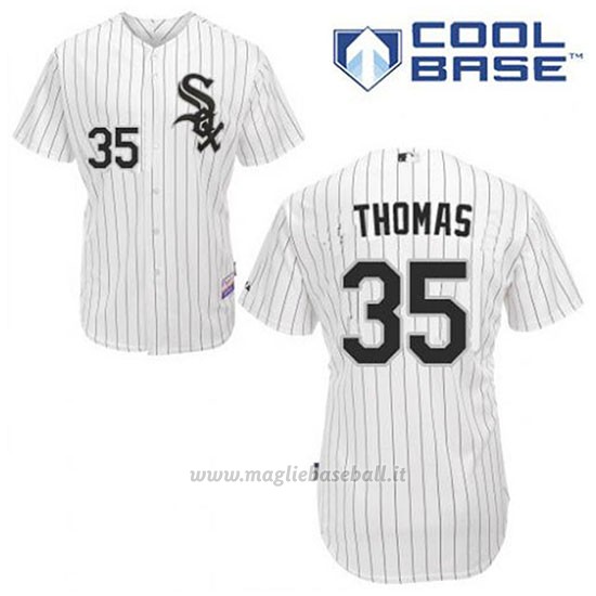 Maglia Baseball Uomo Chicago White Sox 35 Frank Thomas Bianco 1ªCool Base